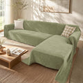 2 Pieces Sectional Couch Covers L Shaped Cover XXL Light Sage | Thick Washable by Unknown