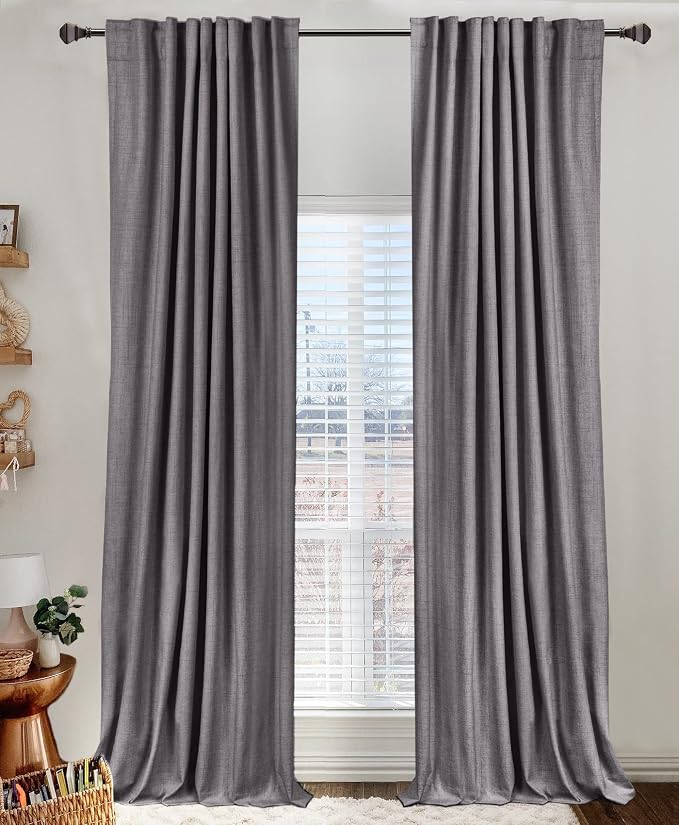 Faux Linen Total Blackout Curtains by 100BlackoutShield