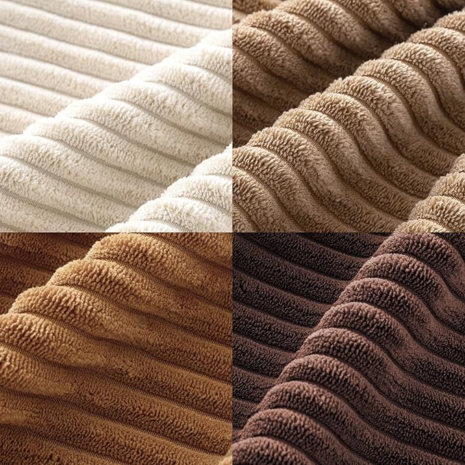 MIULEE Fall Corduroy Decorative Throw Pillow Covers Brown Series 18x18 | Set of - Image 3