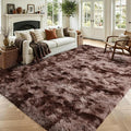 6x9 Large Tie-Dyed Brown Fluffy Area Rug Non-Slip by ModernHomeDecor