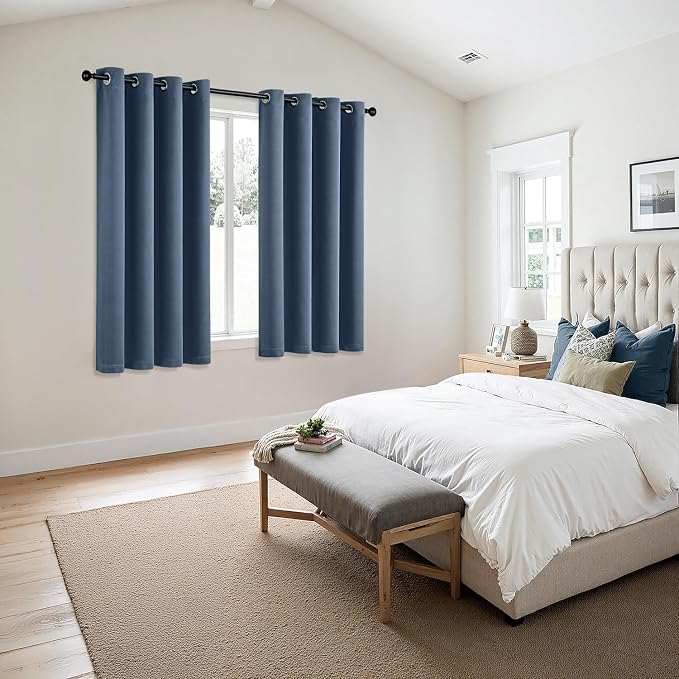 MIULEE Blackout Curtains for Bedroom 2 Panels 50 x 63 Inch Long Stone Blue | - Image 6