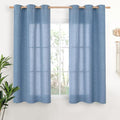 YoungsTex Denim Blue Linen Curtains 48 Inches Long by YoungsTex