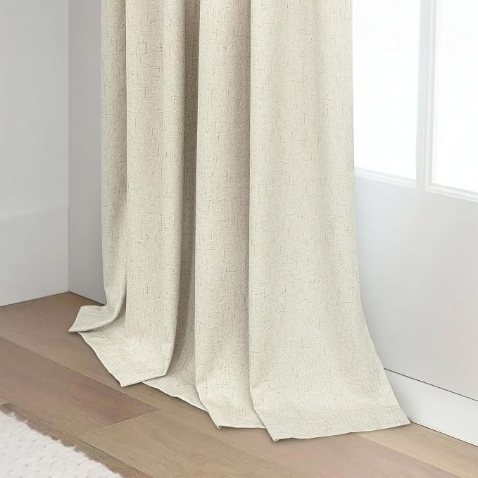 Pitalk 80 Inch Curtains 2 Panel Set Linen Blackout Curtains - Image 9