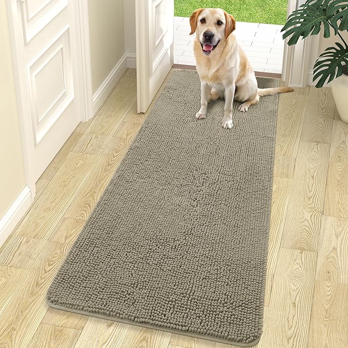 OLANLY Dog Door Mat for Muddy Paws 70x24, Super Absorbent Chenille Mud Mat | by OLANLY