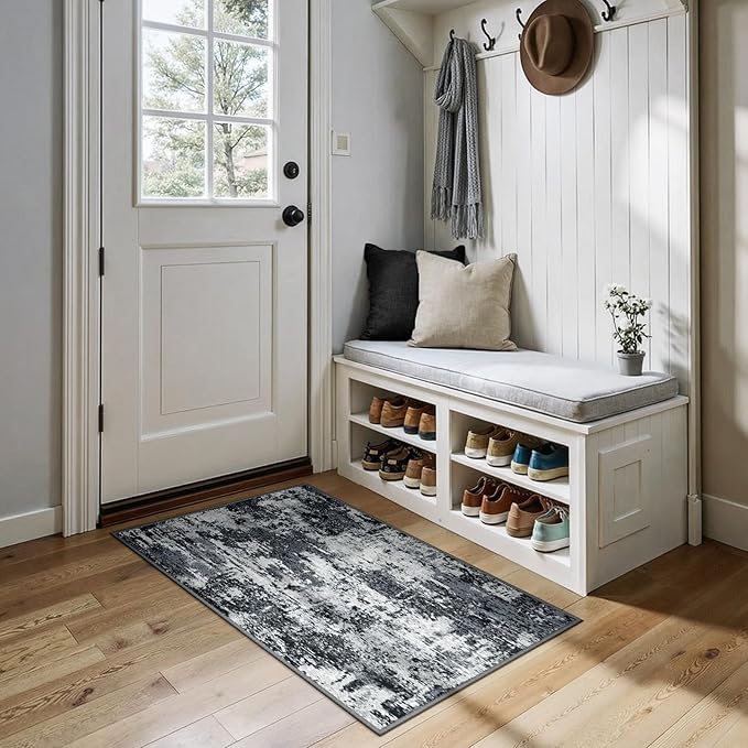 RELEANY Washable 2'x4' Abstract Area Rug by RELEANY