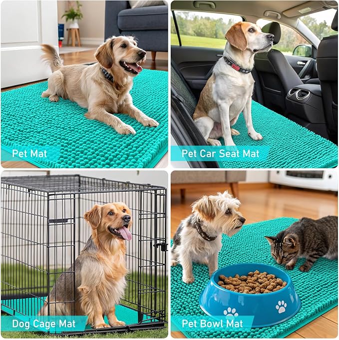 OLANLY Dog Door Mat for Muddy Paws 59x24, Super Absorbent Chenille Mud Mat | - Image 7