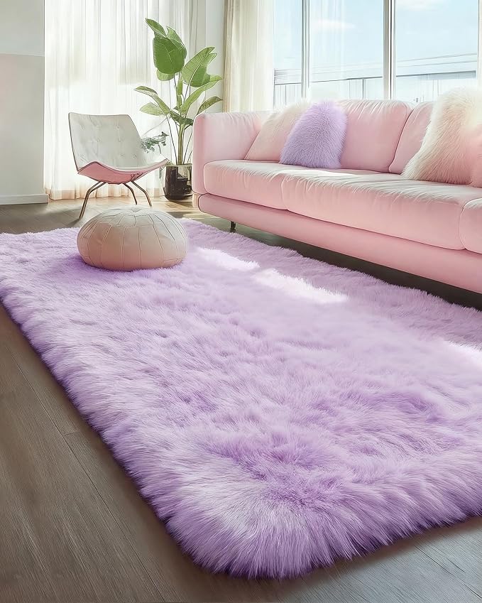 Purple Rug 2' x 6' Shaggy Runner Rugs - Image 4