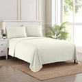 California King Sheet Sets - Breathable Luxury Sheets with Full Elastic & Secure Corner Straps Built In - 1800 Supreme Collection Deep Pocket Bedding, Sheet Set, EXTRA DEEP pocket - Cal King, Ivory