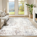 Beige Grey Washable Rugs 6x9 Area Rugs by Srugn