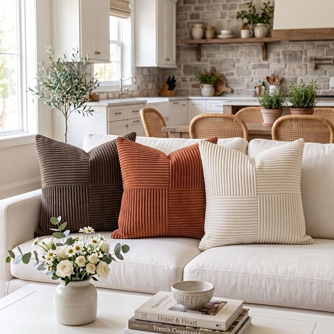 Fancy Homi 2 Packs Rust Decorative Throw Pillow Covers 16x16 Inch - Image 2