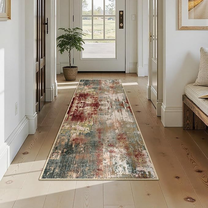 RELEANY Washable Runner 2'x7' Abstract Area Rug - Image 8