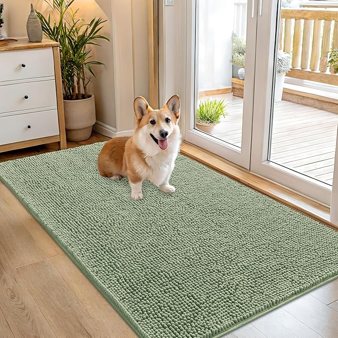 OLANLY Dog Door Mat for Muddy Paws 54x32, Super Absorbent Chenille Mud Mat | by OLANLY