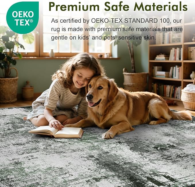 2x6 Ft Washable Runner Rug, Non-Slip Low Pile Hallway Kitchen Area Rug - Image 5