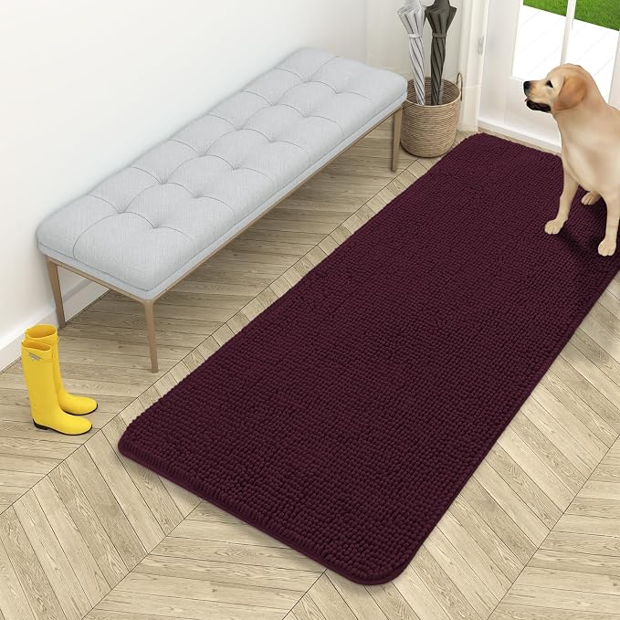 OLANLY Dog Door Mat for Muddy Paws 54x24, Super Absorbent Chenille Mud Mat | by OLANLY