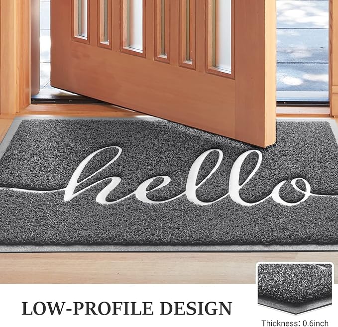 Door Mat Welcome Mat Floor Mat for Entryway, High Traffic Areas | Low Profile - Image 4