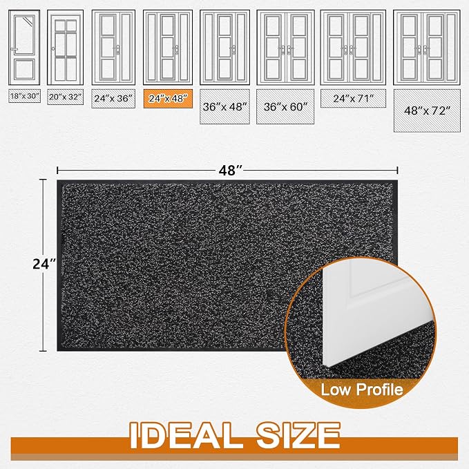 Super Absorbent Front Door Mat, Non-Slip Washable Indoor Doormats, Low Profile - Image 3