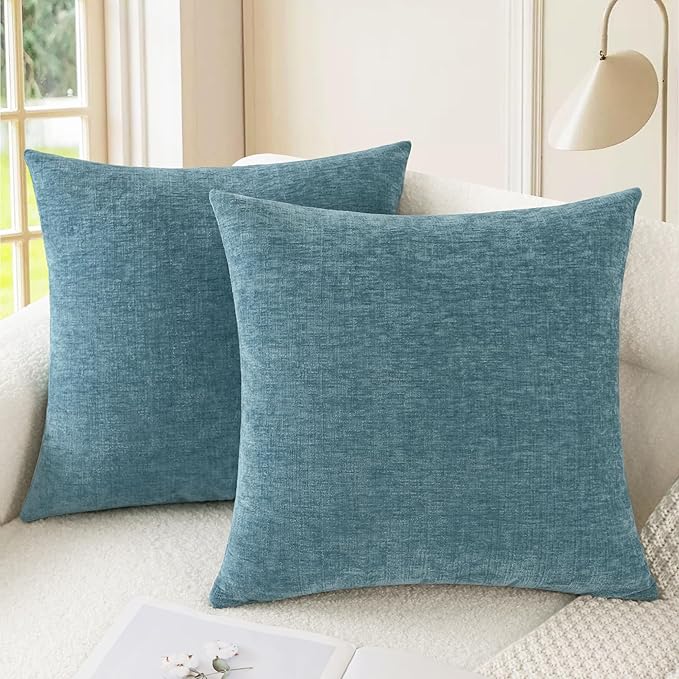 CaliTime Decorative Couch Throw Pillow Covers 26 X 26 Inches Smoke Blue | Pack by CaliTime
