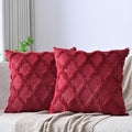Set of 2 Soft Moroccan Throw Pillow Covers 18x18 Inch Plush Boho Decorative by Cozoomy