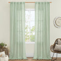 Fresh Green Linen Curtains for Living Room Bedroom 2 Panels | 84 inch Length by LAMIT