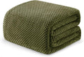 Exclusivo Mezcla Soft Waffle Fleece Bed Blanket Queen Size, Olive | Lightweight by ExclusivoMezcla