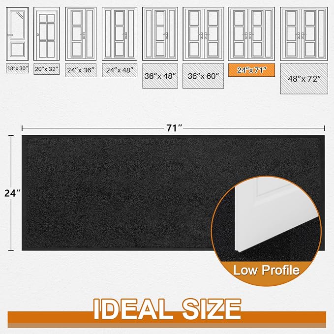 Super Absorbent Front Door Mat, Non-Slip Washable Indoor Doormats, Low Profile - Image 3