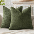 MIULEE Decorative Couch Throw Pillow Covers 20x20 Inch Olive 2 Pack | Modern by MIULEE