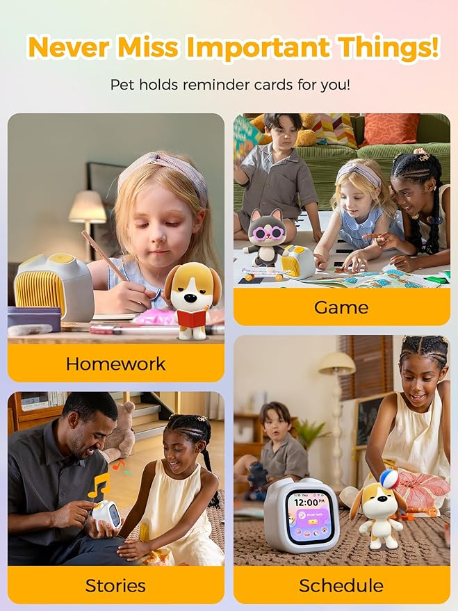 Think Academy Pawpal Toy for Kids & Toddlers - All-in-1 Stories, Music, Podcast, Schedule, Ok-to-Wake, Habit-Building, Digital Pet, Nightlight, Parental Control, Message, for Girls Boys Ages 3+