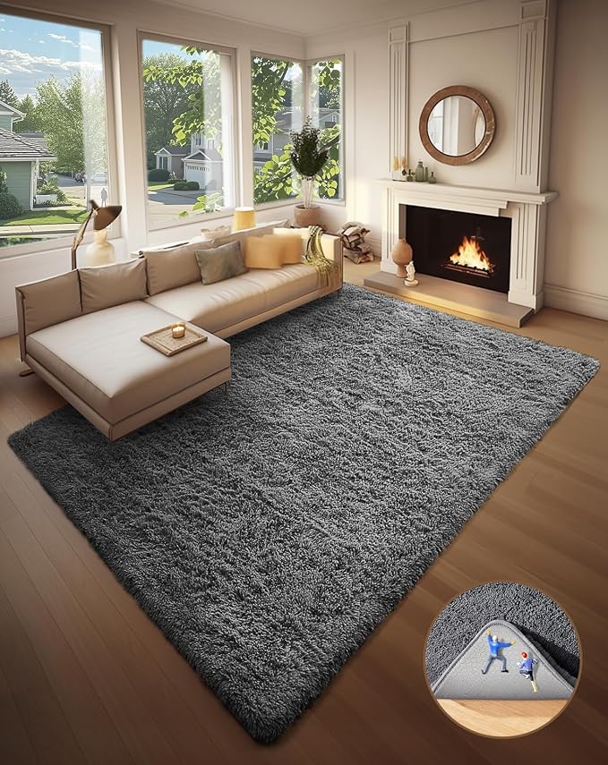 Ophanie 8x10 Area Rugs for Living Room, Upgrade Non-Slip Fluffy Soft Large Shag - Image 4