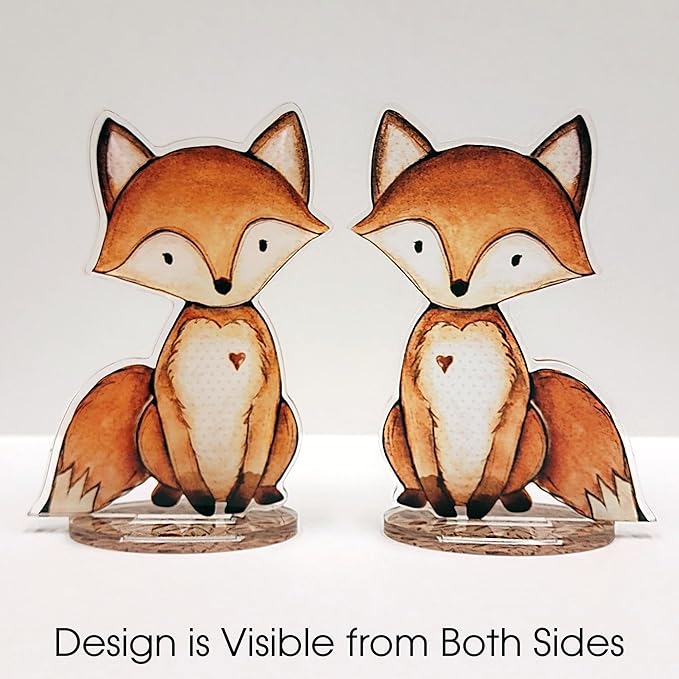 Back40Life Forest Critters Painted Wooden Animal Cutout Shapes (Acrylic Small + Stand (Bundle of 8))