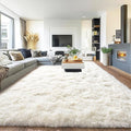 Pionblank 8x10 Rug for Living Room, Fluffy Large Area Rug, Cream White | Modern by PIONBLANK