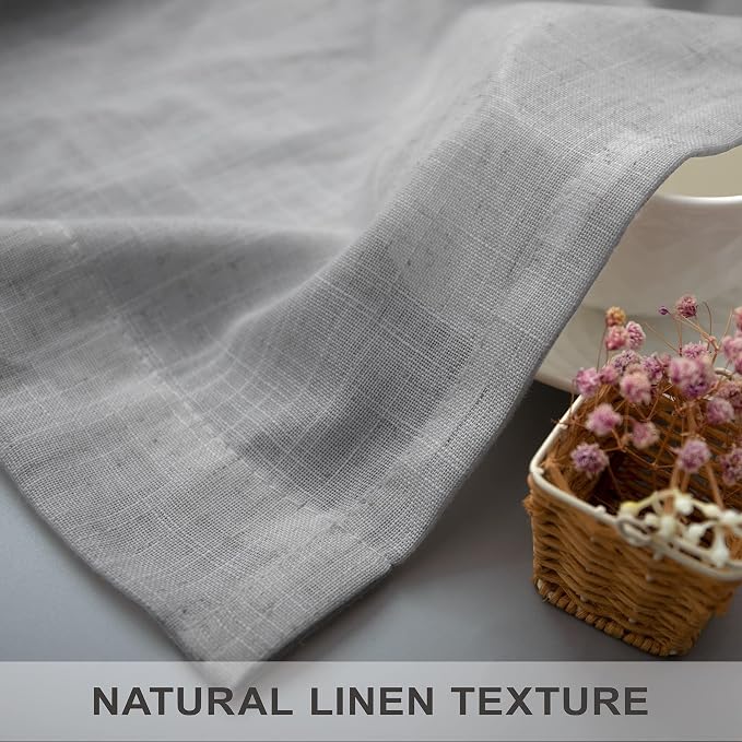 Grey Curtains 38 Inch Width for Kitchen Windows 2 Panels Back Tab Rod Pocket - Image 8