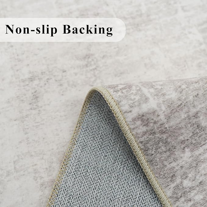 3x6 Washable Hallway Runner Rug: Abstract Stain Resistant Bathroom Kitchen Rug - Image 3
