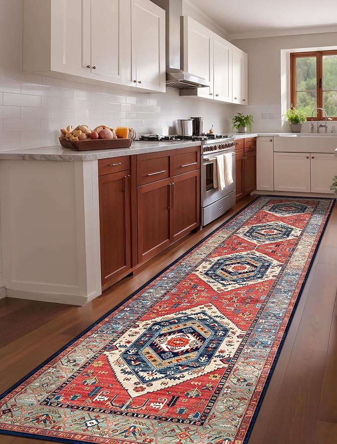 SERISSA 2'6"x12' Washable Non Slip Boho Runner Rug - Image 2