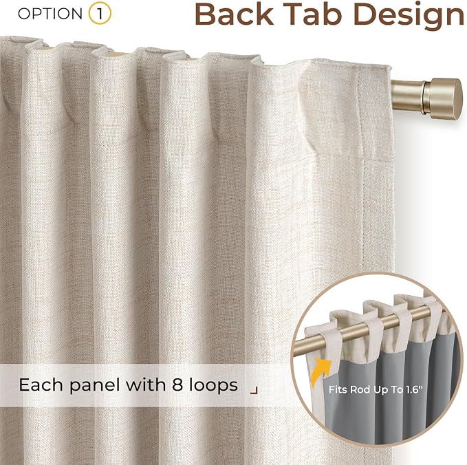 INOVADAY 100% Blackout Linen Curtains - Image 3