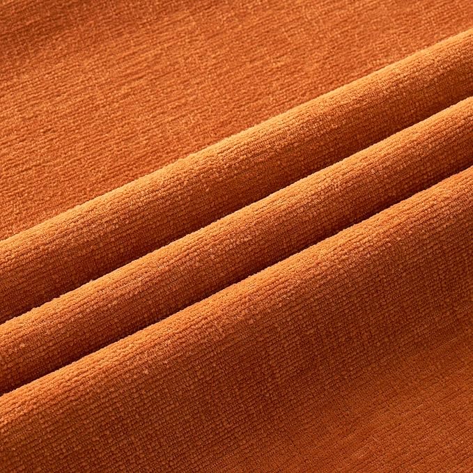 MIULEE Fall Orange Chenille Couch Euro Throw Pillow Covers, 22x22 | Set of 2 - Image 2