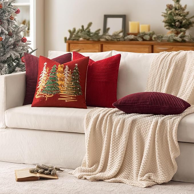 MIULEE Burgundy Decorative Throw Pillow Covers - Image 4