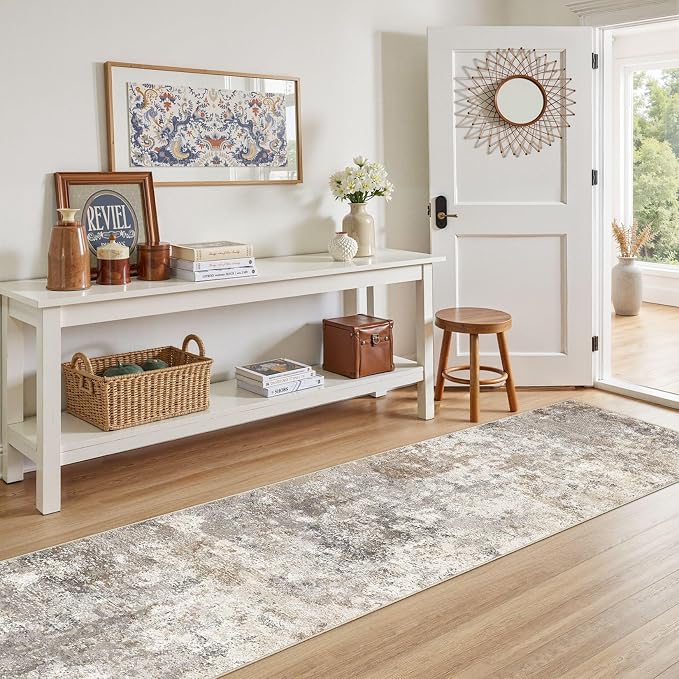 UERMEI 2x8 Washable Runner Rug for Hallway, Non Slip Low Pile Kitchen Carpet - Image 3