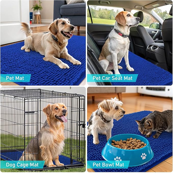 OLANLY Dog Door Mat for Muddy Paws 47x32, Super Absorbent Chenille Mud Mat | - Image 7