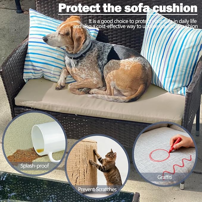 Patio Bench/Swing Cushion Cover, Patio Cushion Seat Slicovers - Image 7
