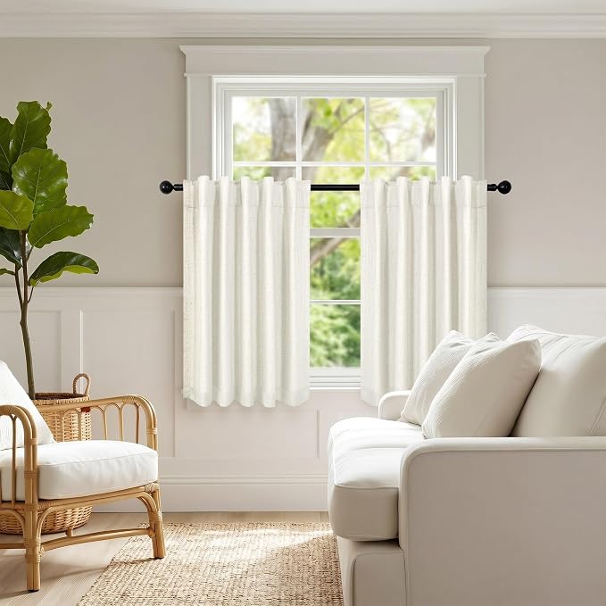 Pitalk Short Linen Blackout Curtains 24 Inch Length 2 Panels - Image 7