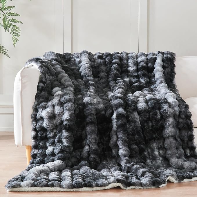 60x80 Inches Ultra-Soft Fuzzy Faux Fur Plush Twin Size Blanket - Image 5