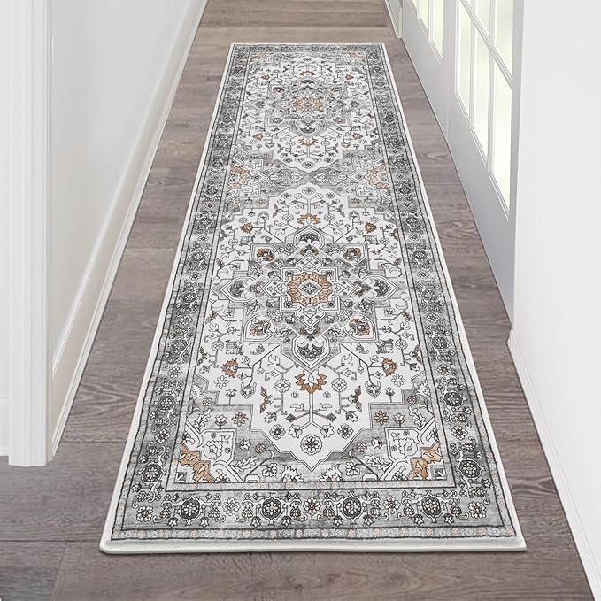 HEBE Hallway Runner Rug 2'x6', Washable Non Slip Kitchen Rug Runner | Soft Boho by HEBE