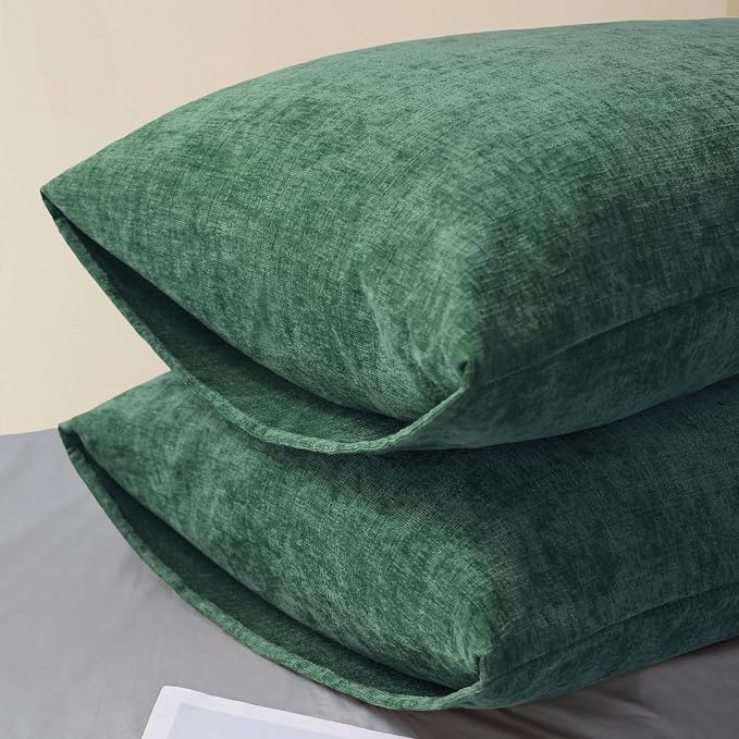 CaliTime Decorative Standard Throw Pillow Covers 26 X 20 Inches Dark Green | - Image 4