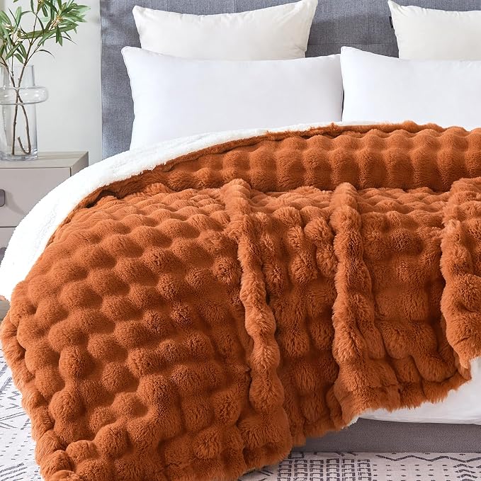 50x60 Inches Ultra-Soft Fuzzy Faux Fur Plush Throw Blanket - Image 4