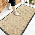 OLANLY Front Door Mat Outside 47x23, All-Season Absorbent Rubber Doormat | Beige by OLANLY