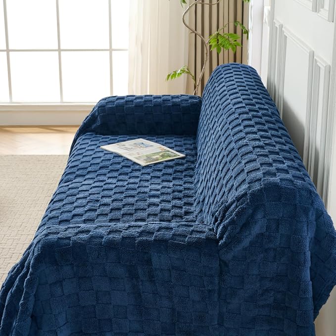 Fuzzy Couch Cover for Sectional Sofa, Non-Slip Caramel Sofa Cover for Dogs - Image 3