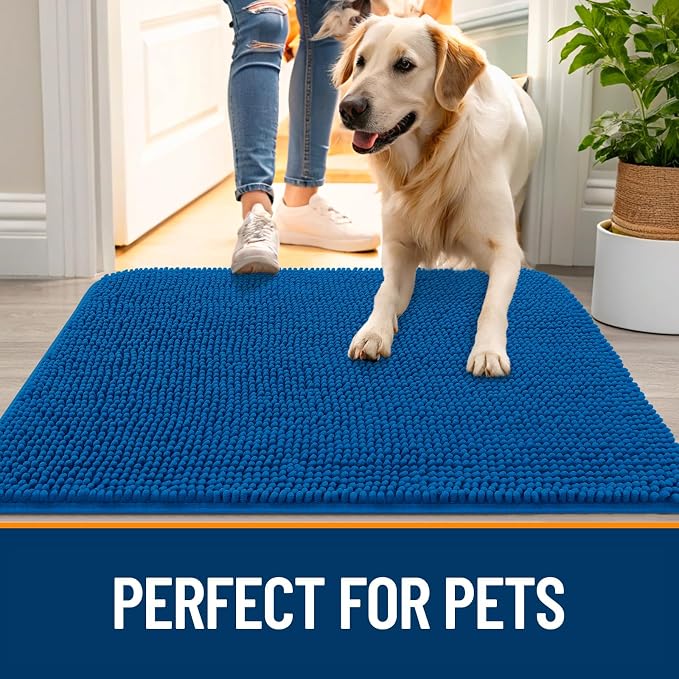 OLANLY Dog Door Mat for Muddy Paws 30x17, Super Absorbent Chenille Mud Mat | - Image 6