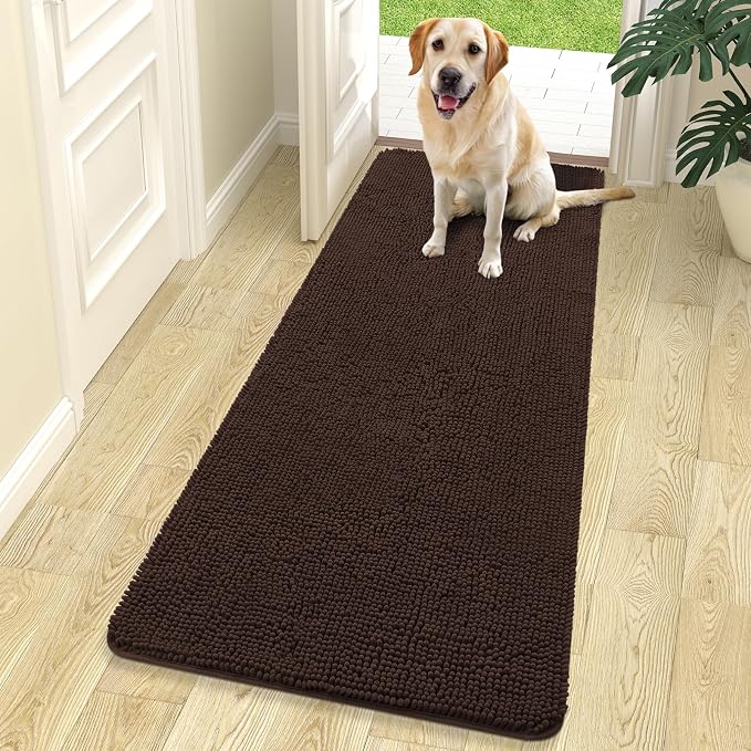 OLANLY Dog Door Mat for Muddy Paws 70x24, Super Absorbent Chenille Mud Mat | by OLANLY