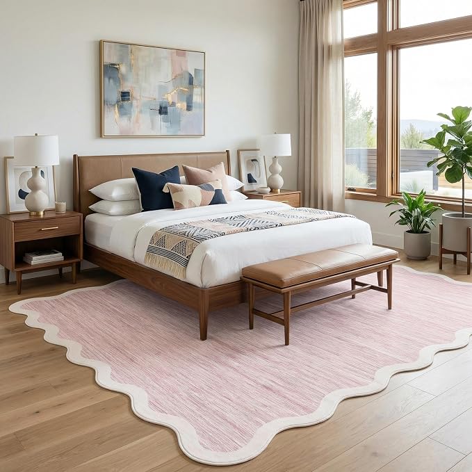 GarveeHome Scalloped Living Room Rug 5x7 Area Rug Washable - Image 3