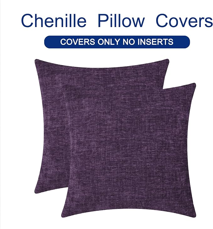 CaliTime Decorative Couch Throw Pillow Covers 16 X 16 Inches Plum Purple | Pack - Image 6